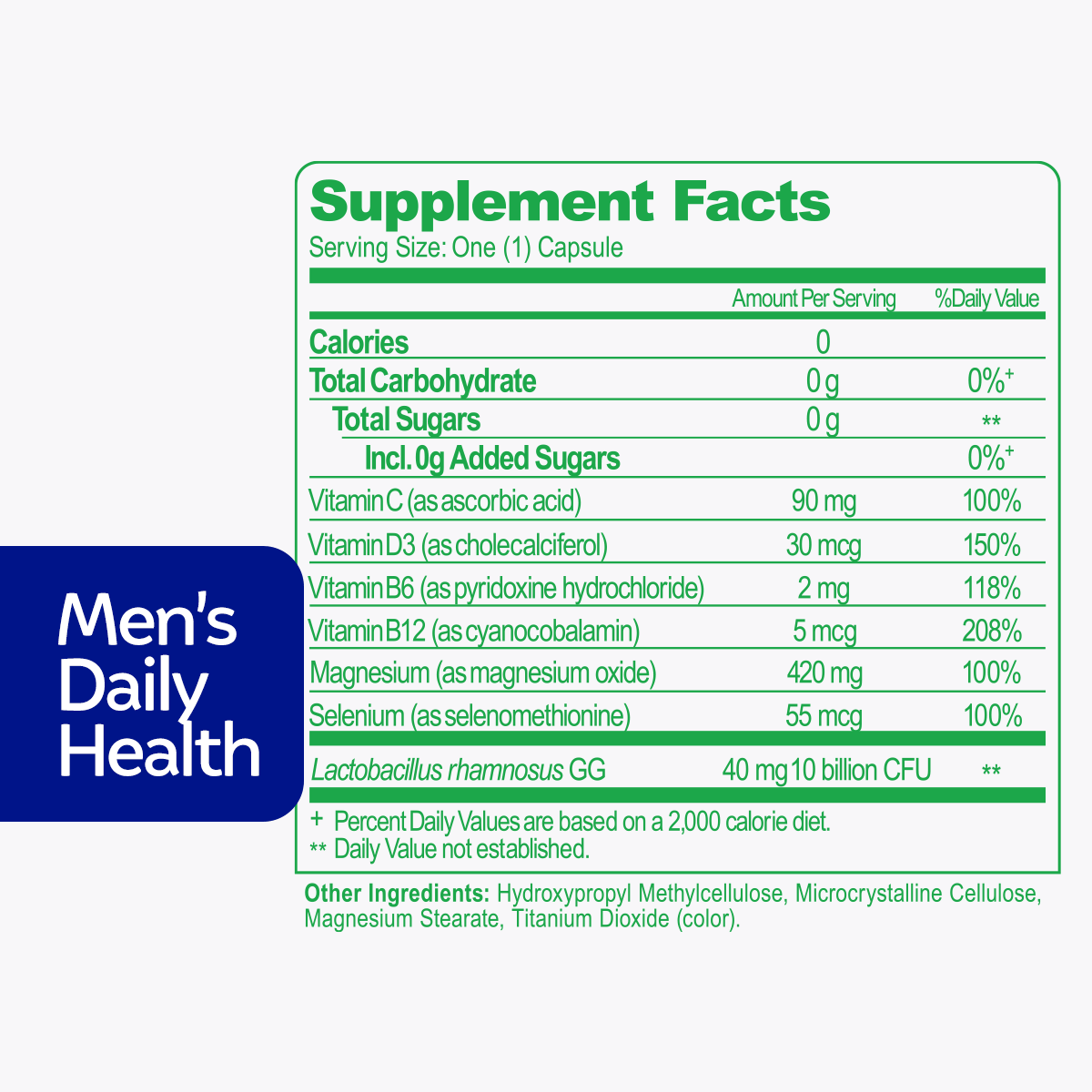 men's daily health supplement facts