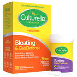 Culturelle Probiotics Bloating & Gas Defense packaging and bottle on a white background