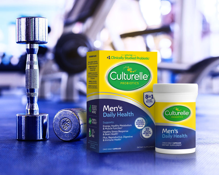 culturelle men's daily health packaging next to weight