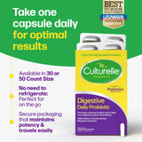 Culturelle probiotic packaging with promotional text and U.S. News & World Report best OTC medicine badge.
