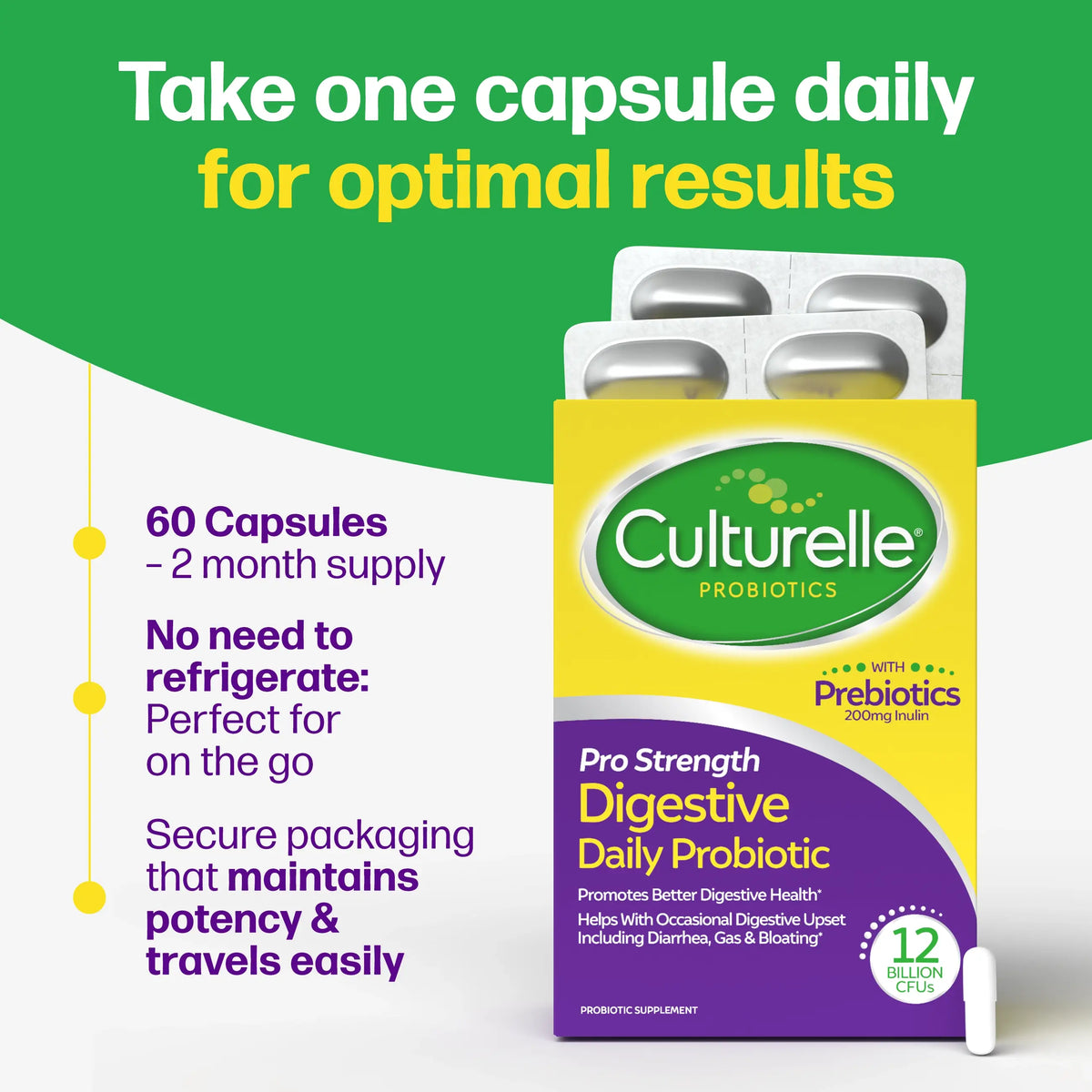 Culturelle® Digestive Pro Strength Daily Probiotic Capsules