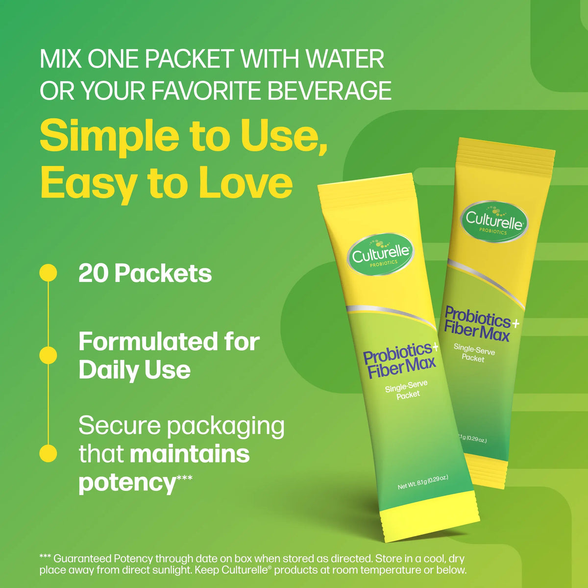 NEW! Culturelle® Probiotics + FiberMax Packets