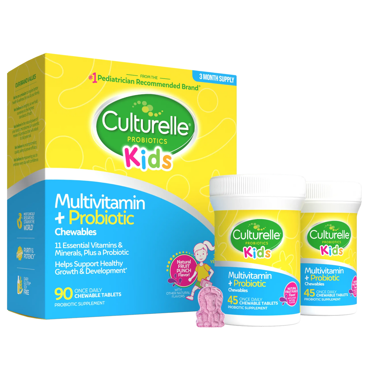 Culturelle Kids Multivitamin + Probiotic packaging on a white background