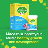 Culturelle Kids Multivitamin + Probiotic packaging on a green background