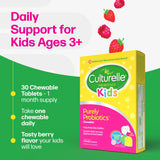 Culturelle Kids Probiotics packaging with text on a green and white background
