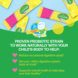 Cultturelle Kids probiotic packages with text on a blue and green background