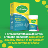 Culturelle Metabolism + Weight Management SlimBiotics packaging on a green background
