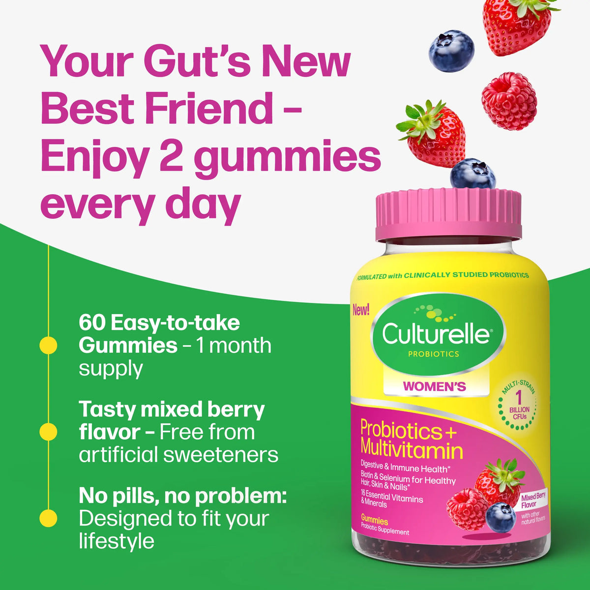 Culturelle® Women's Probiotics + Multivitamin Gummies