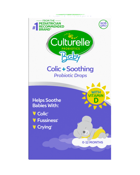 baby colic + soothing probiotic drops packaging front