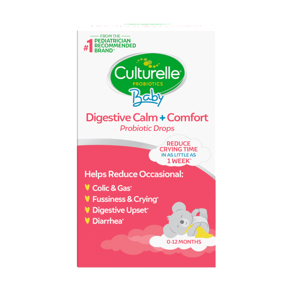 baby digestive calm + comfort probiotic drops packaging front