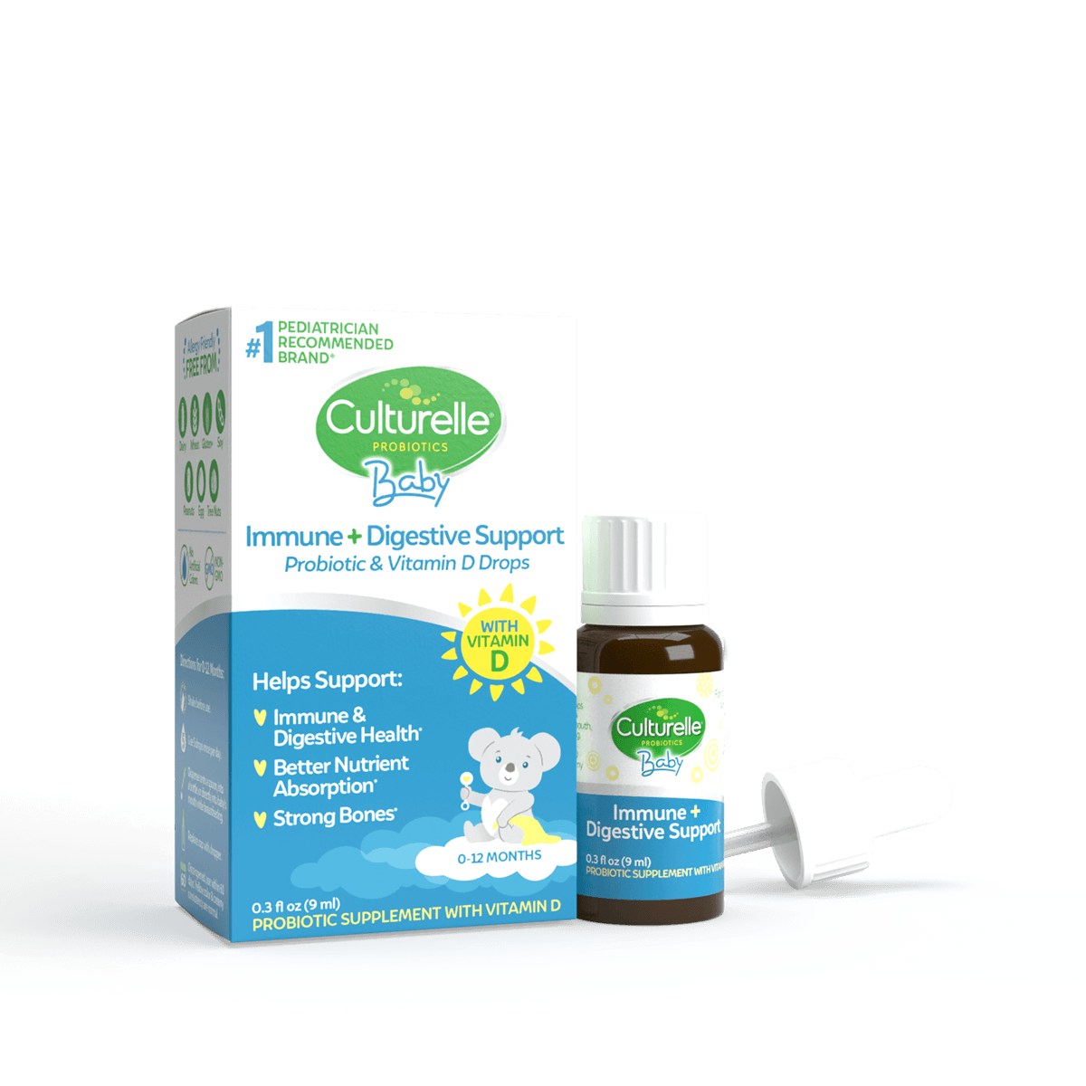 baby immune + digestive support packaging front