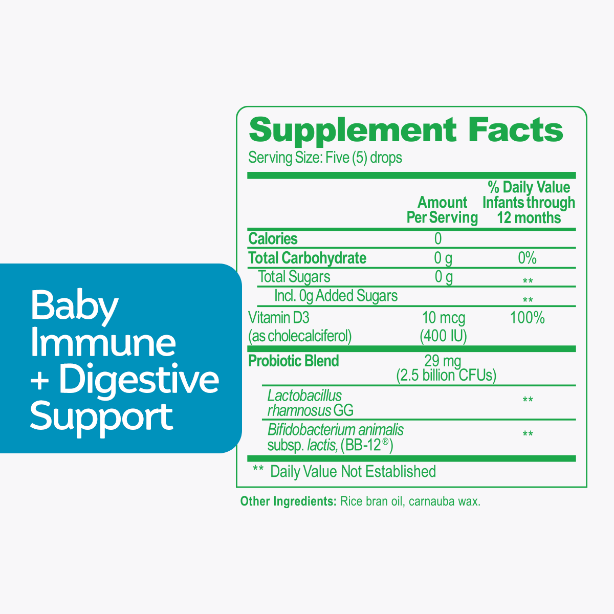 baby immune digestive support supplement facts