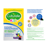 kids immune defense probiotic packaging front plus information graphic