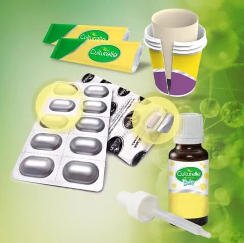 Culturelle packaging, blister packs, droppers, capsules