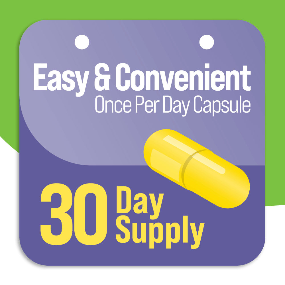 easy & convenient once per day capsule. 30 day supply